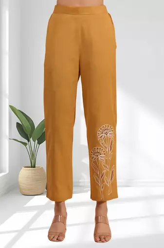 Coral cotton pant shirt for women's