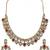 Bridal style kundan ruby stone necklace set with earrings