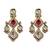 Bridal style kundan ruby stone necklace set with earrings
