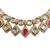 Bridal style kundan ruby stone necklace set with earrings