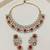 Traditional gold-finish moissanite ruby necklace jewellery set