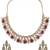 Traditional gold-finish moissanite ruby necklace jewellery set