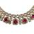 Traditional gold-finish moissanite ruby necklace jewellery set