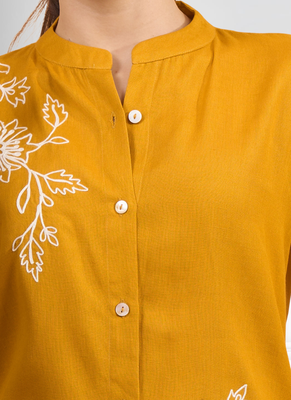 Orange cotton pant shirt for women's 4