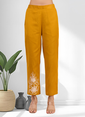 Orange cotton pant shirt for women's 5