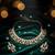 Traditional gold-finish moissanite green necklace jewellery set