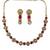 Gold-plated moissanite & ruby stone necklace set with matching earrings