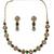 Gold-plated moissanite & green stone necklace set with matching earrings