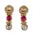 Gold-plated moissanite & ruby stone necklace set with matching earrings