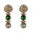 Gold-plated moissanite & green stone necklace set with matching earrings