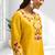 Yellow silk long kurti with pant for women's