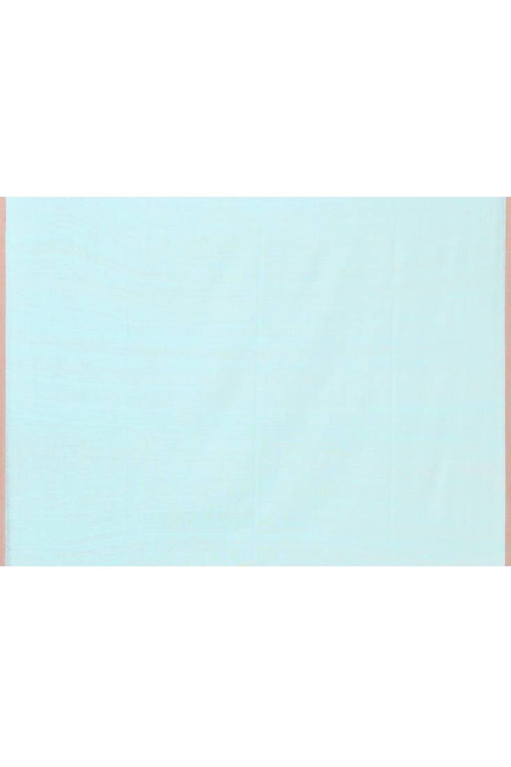 light sky blue cotton jamdani saree with temple border