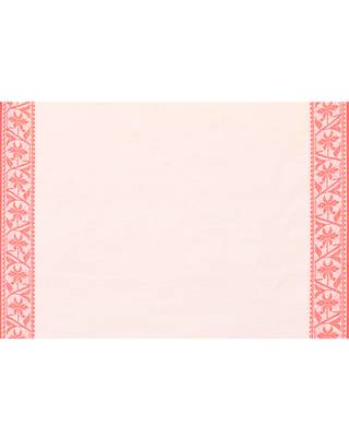 white cotton handloom saree with contrast border 5