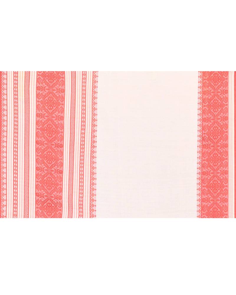 white cotton handloom saree with contrast border