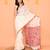 off white linen jamdani saree with red blouse & tassels