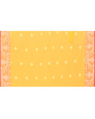 yellow resham silk jamdani saree with handwoven blouse 5