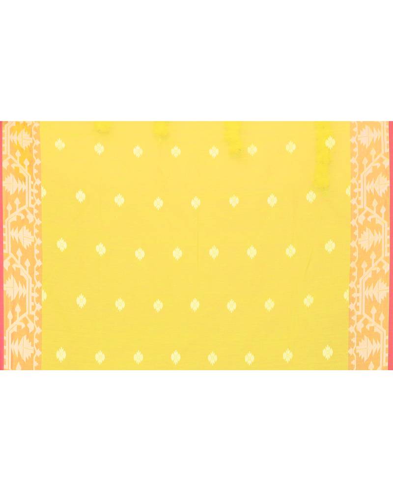 lime resham silk jamdani saree with handwoven blouse