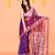 purple resham silk jamdani saree with handwoven blouse
