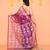 purple resham silk jamdani saree with handwoven blouse