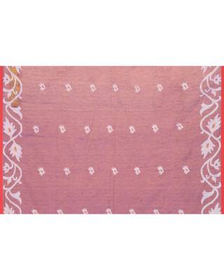 purple resham silk jamdani saree with handwoven blouse 4