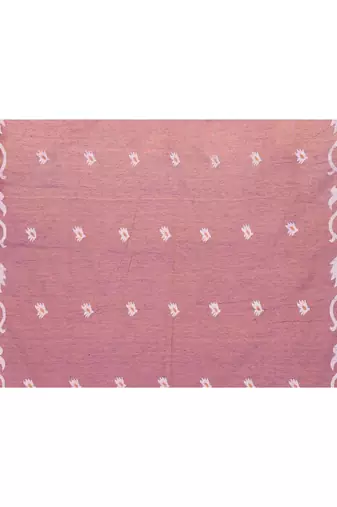 purple resham silk jamdani saree with handwoven blouse