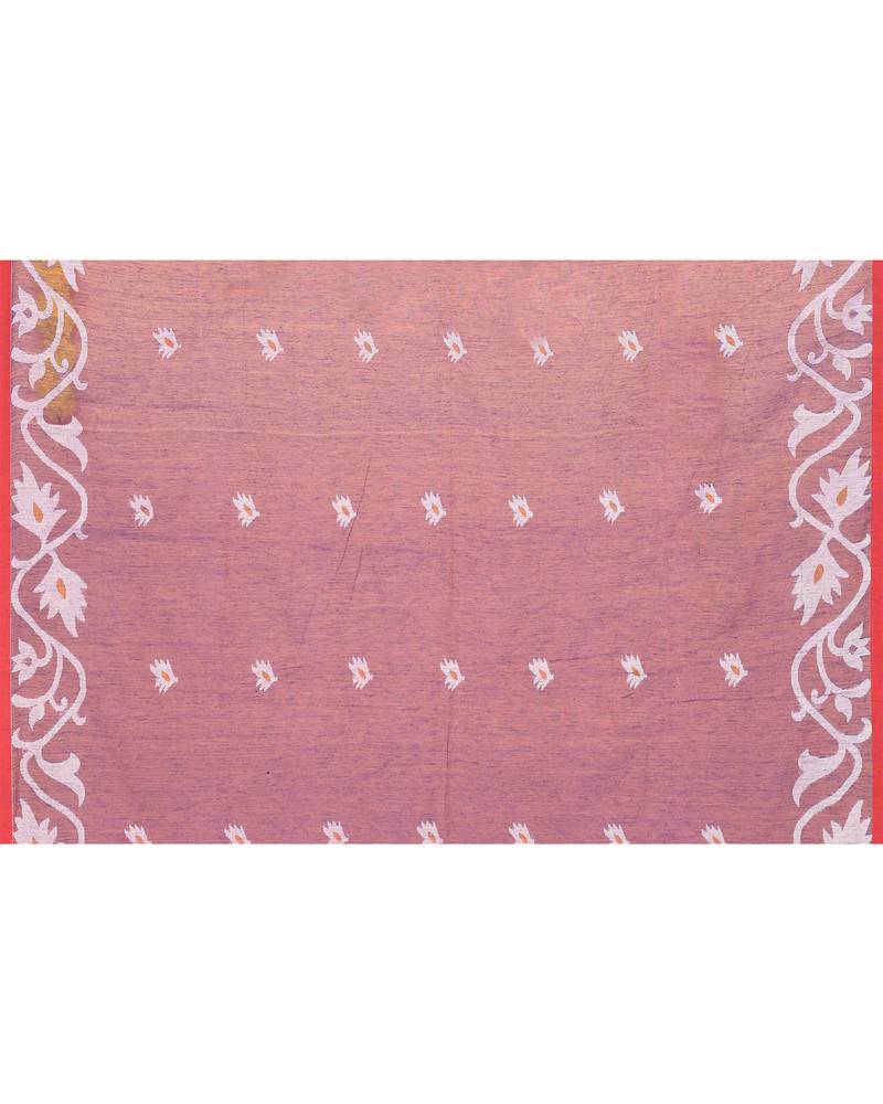 purple resham silk jamdani saree with handwoven blouse