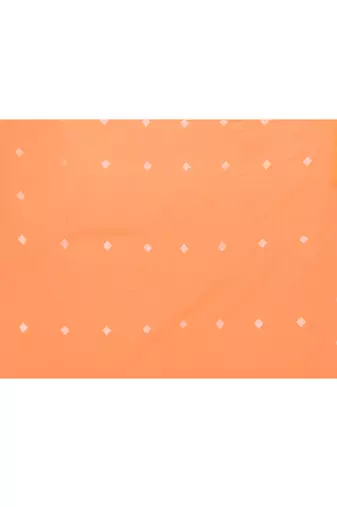 orange resham silk jamdani saree with contrast pallu