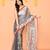 grey silk jamdani saree with handwoven contrast pallu