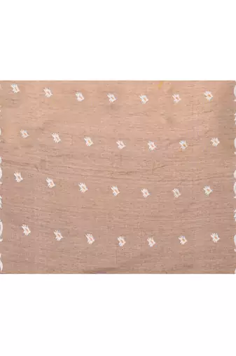 grey silk jamdani saree with handwoven contrast pallu