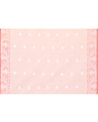 white handwoven jamdani silk saree with contrast pallu 5
