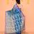 blue handwoven jamdani silk saree with contrast pallu