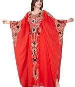 Red fancy embroidered kaftan