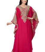 Pink heavy embroidery work fancy farasha kaftan