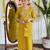 Zia yellow viscose chanderi kurti with pant and dupatta