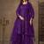 Purple embroidered net palazzo suit