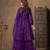 Purple embroidered net palazzo suit