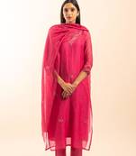 Rani pink rangoon bail kurta set with duppata