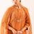 Rust orange camellia suit set with duppata