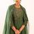 Bottle green victorian kurta set with duppata