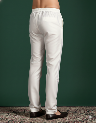 Cream plain cotton pyjama for festive, reception, weddings 4
