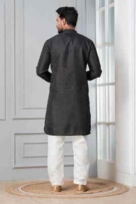 Cream plain cotton pyjama for festive, reception, weddings 5