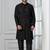 Black embroidery sequence kurta pyjama set for festive, reception, weddings
