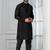 Black embroidery sequence kurta pyjama set for festive, reception, weddings