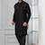 Black embroidery sequence kurta pyjama set for festive, reception, weddings