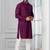 Purple embroidery sequence kurta pyjama set for festive, reception, weddings