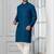 Blue embroidery sequence kurta pyjama set for festive, reception, weddings