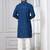 Blue embroidery sequence kurta pyjama set for festive, reception, weddings