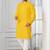 Yellow embroidery sequence kurta pyjama set for festive, reception, weddings