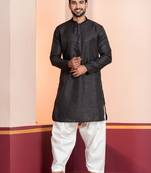 Black embroidery bangalorian kurta patiala set for festive, reception, weddings