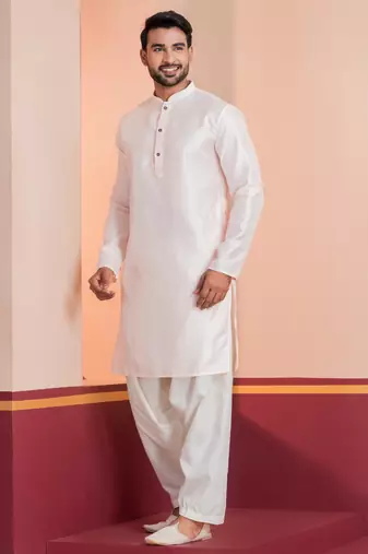 Peach embroidery bangalorian kurta patiala set for festive, reception, weddings